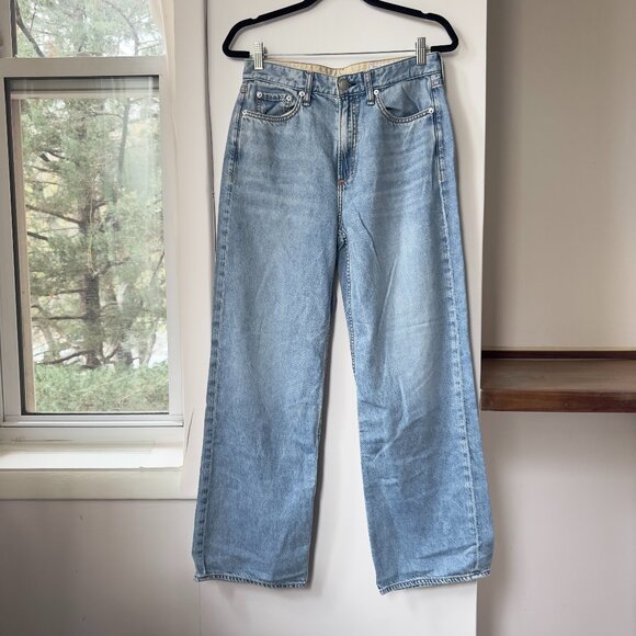 Rag & Bone Featherweight Logan Wide-Leg Jeans Audrey Light Wash Blue 27 - Picture 6 of 15